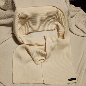 Lands' End Ivory Ribbed Knit Scarf